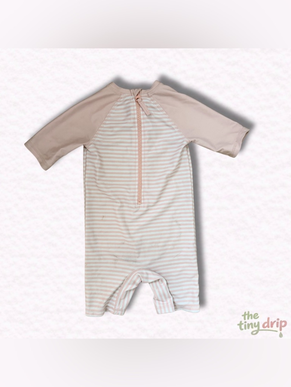H&M Pink and White Striped Kids Swim Romper (Size 6-12m)
